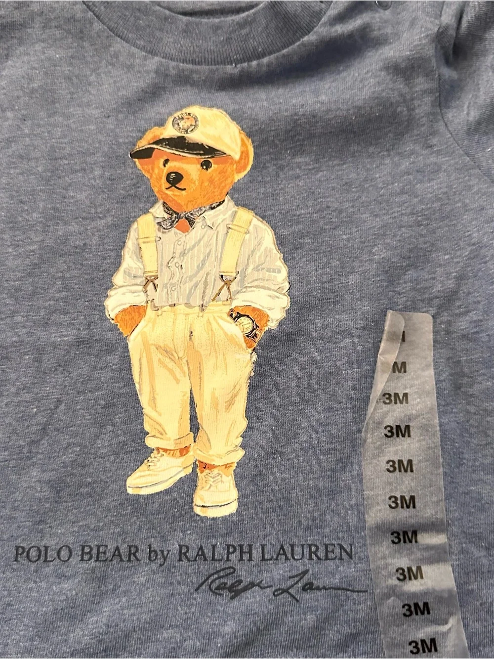 Ralph Lauren Polo Bear Kids 2T-Shirt - Navy light Blue size 3M NWT short sleeve